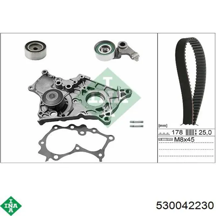 Correia do mecanismo de distribuição de gás, kit INA 530042230 preço, a partir de 228,50 USD