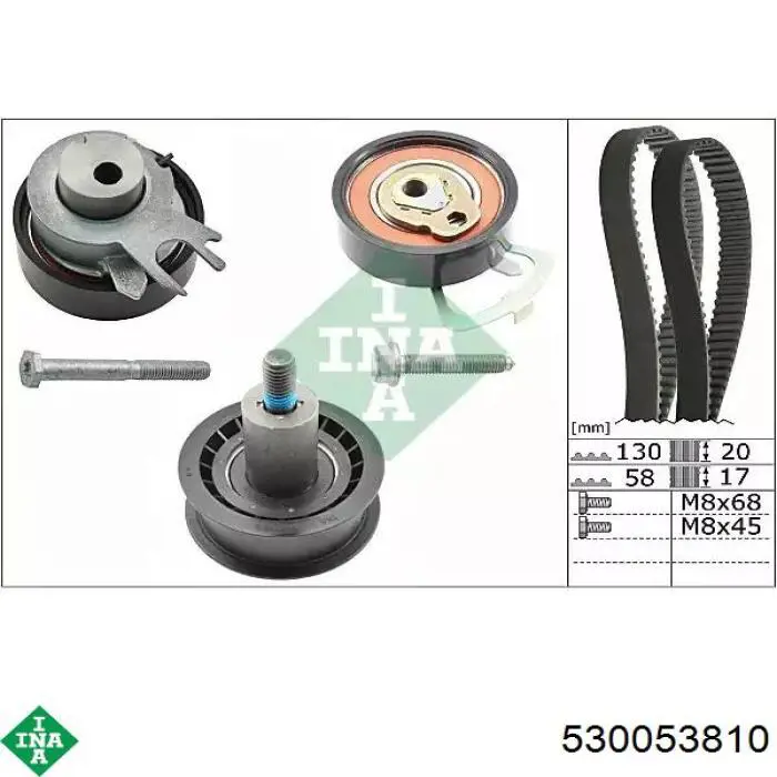 Correia do mecanismo de distribuição de gás, kit INA 530053810 preço, a partir de 122,82 USD