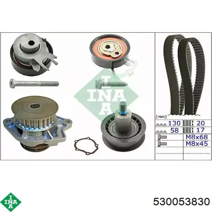 Correia do mecanismo de distribuição de gás, kit INA 530053830 preço, a partir de 144,67 USD