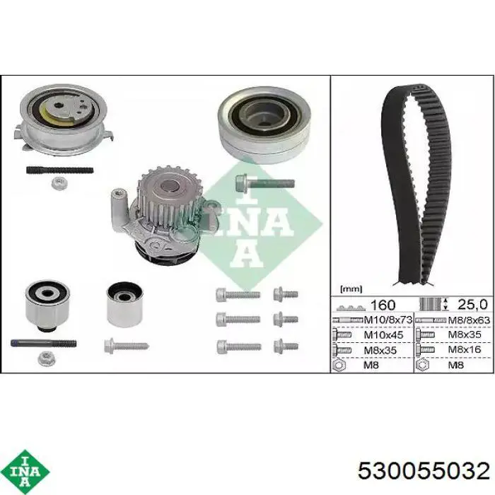Correia do mecanismo de distribuição de gás, kit INA 530055032 preço, a partir de 183,17 USD