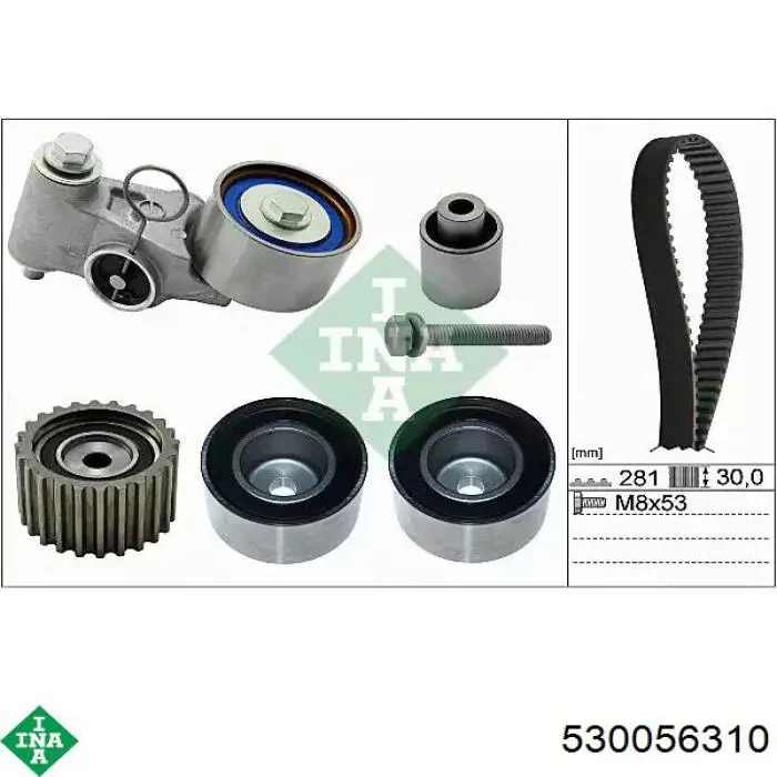 Correia do mecanismo de distribuição de gás, kit INA 530056310 preço, a partir de 281,25 USD
