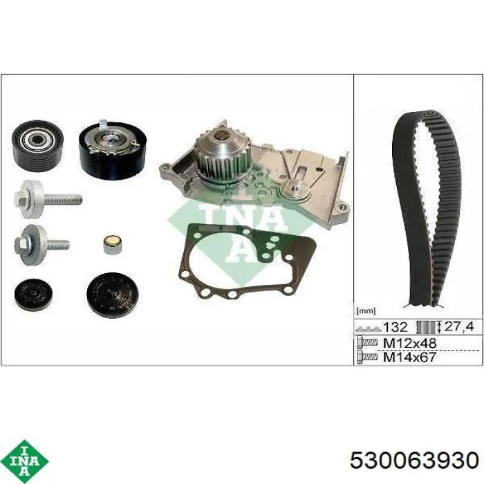 530063930 INA Correia do mecanismo de distribuição de gás, kit