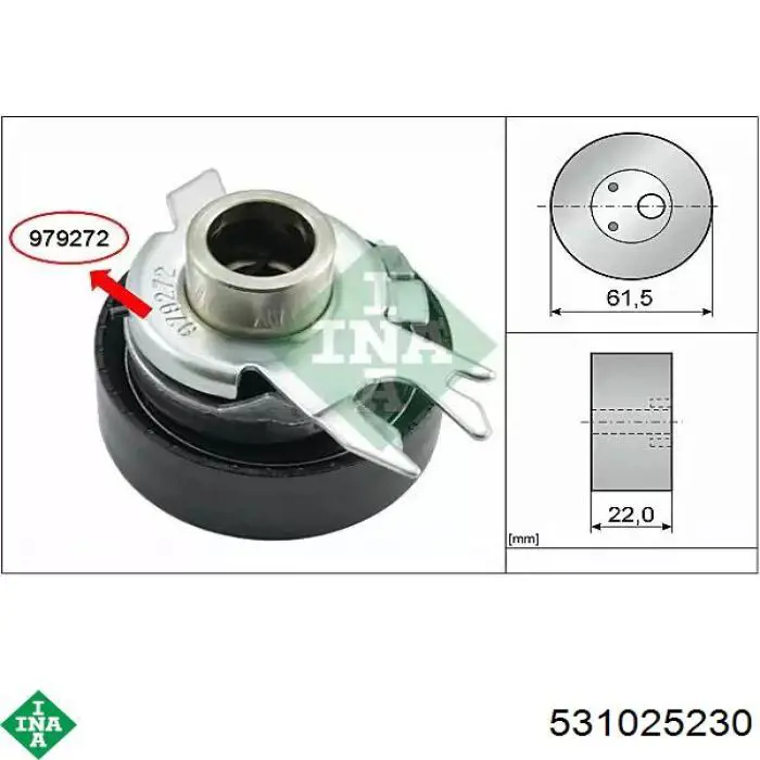Rolo de reguladora de tensão da correia do mecanismo de distribuição de gás INA 531025230 preço, a partir de 29,92 USD