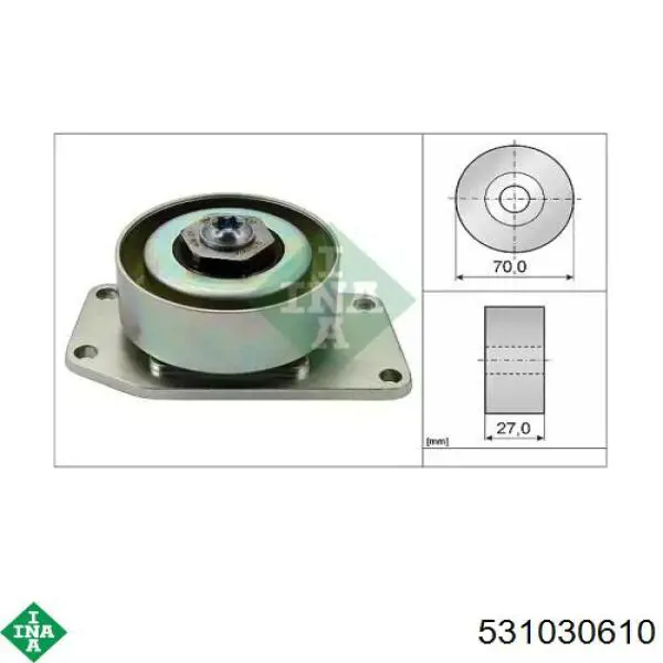 Rolo de reguladora de tensão da correia de transmissão INA 531030610 preço, a partir de 59,47 USD