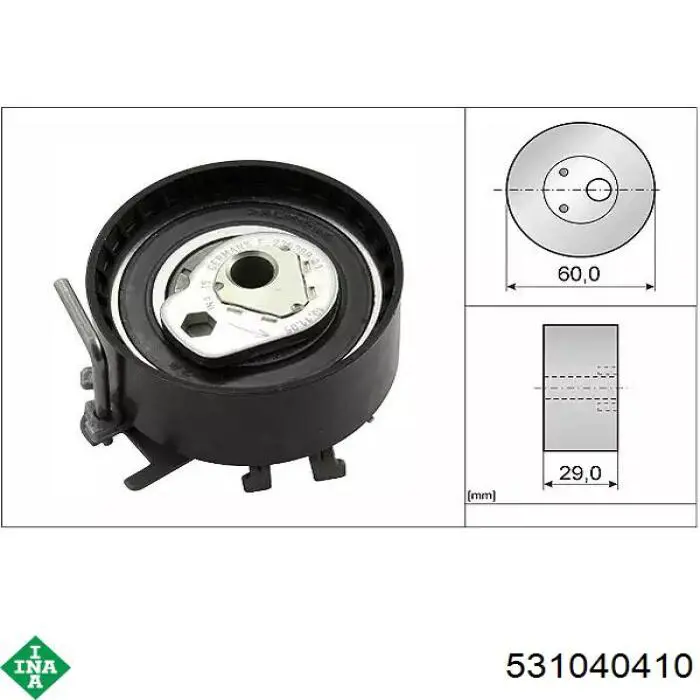 Rolo de reguladora de tensão da correia do mecanismo de distribuição de gás INA 531040410 preço, a partir de 45,47 USD
