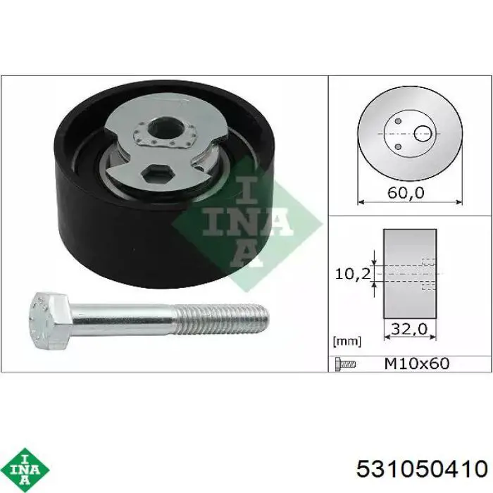 Rolo de reguladora de tensão da correia do mecanismo de distribuição de gás INA 531050410 preço, a partir de 41,65 USD