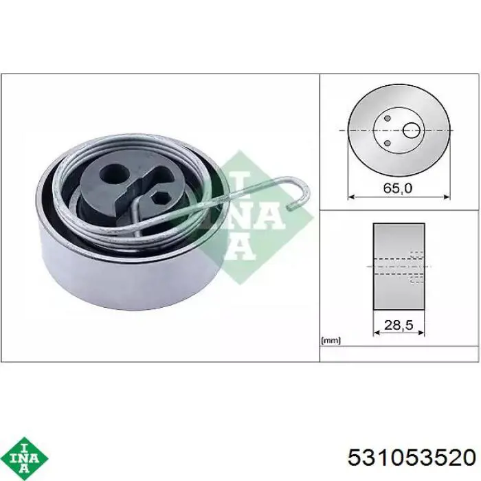 Rolo de reguladora de tensão da correia do mecanismo de distribuição de gás INA 531053520 preço, a partir de 33,72 USD