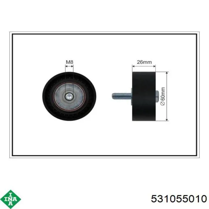 Rolo de reguladora de tensão da correia de transmissão INA 531055010 preço, a partir de 30,46 USD
