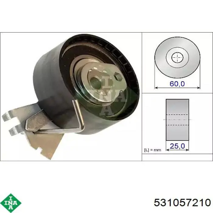 Rolo de reguladora de tensão da correia do mecanismo de distribuição de gás INA 531057210 preço, a partir de 26,45 USD