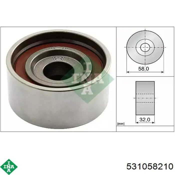 Rolo de reguladora de tensão da correia do mecanismo de distribuição de gás INA 531058210 preço, a partir de 29,33 USD