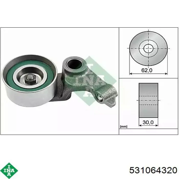 Rolo de reguladora de tensão da correia do mecanismo de distribuição de gás INA 531064320 preço, a partir de 37,79 USD