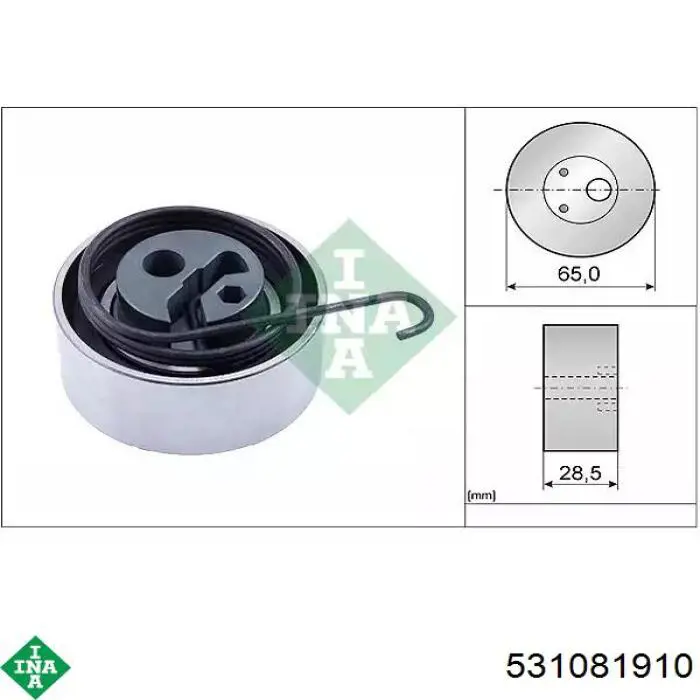 Rolo de reguladora de tensão da correia do mecanismo de distribuição de gás INA 531081910 preço, a partir de 33,72 USD