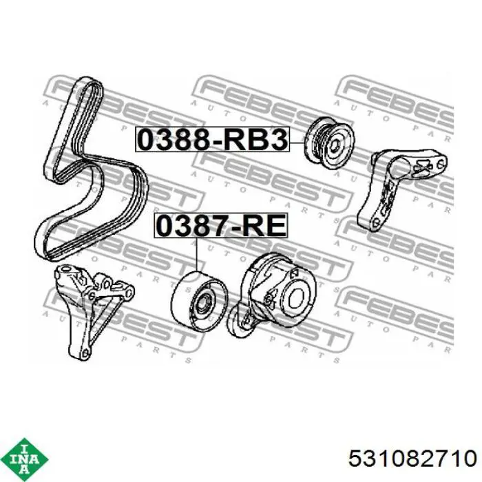 Compre 531082710 INA Rolo parasita da correia de transmissão