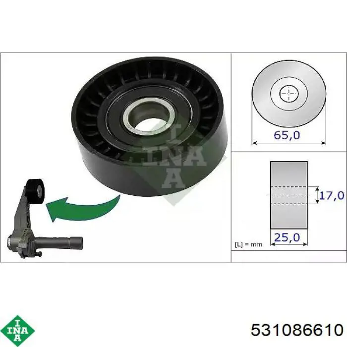 Rolo de reguladora de tensão da correia de transmissão INA 531086610 preço, a partir de 17,75 USD