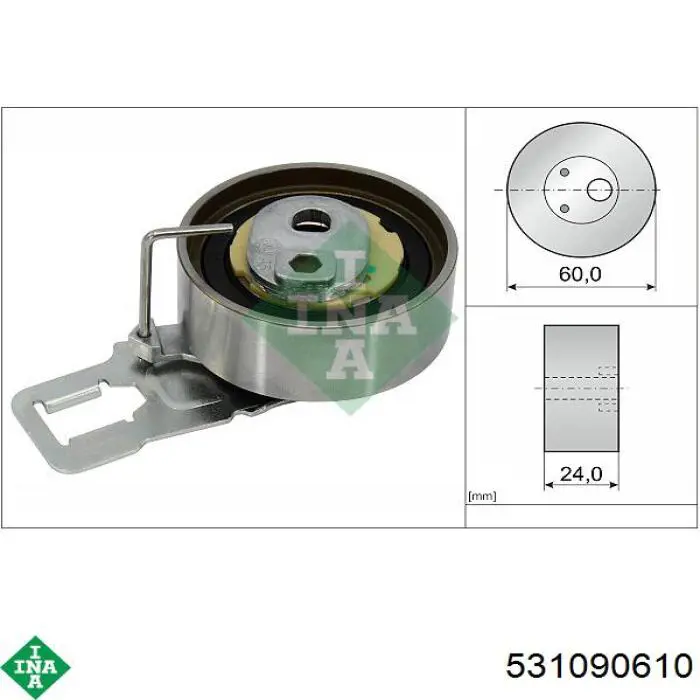 Rolo de reguladora de tensão da correia do mecanismo de distribuição de gás INA 531090610 preço, a partir de 47,37 USD