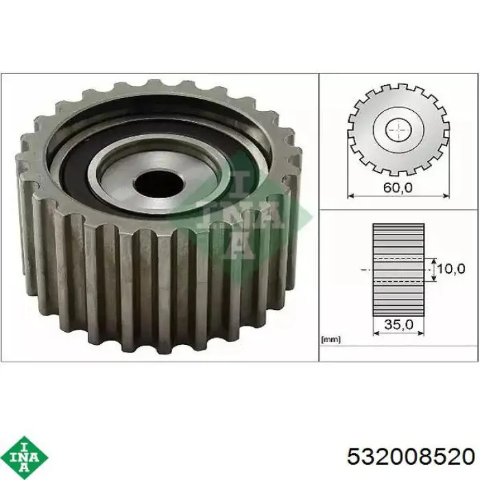 Rolo parasita da correia do mecanismo de distribuição de gás INA 532008520 preço, a partir de 29,99 USD
