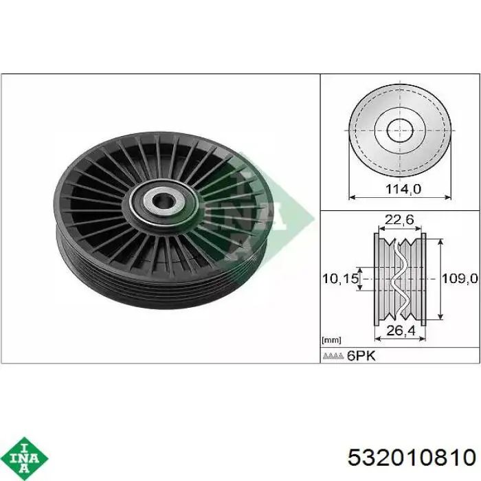 Rolo parasita da correia de transmissão INA 532010810 preço, a partir de 23,34 USD
