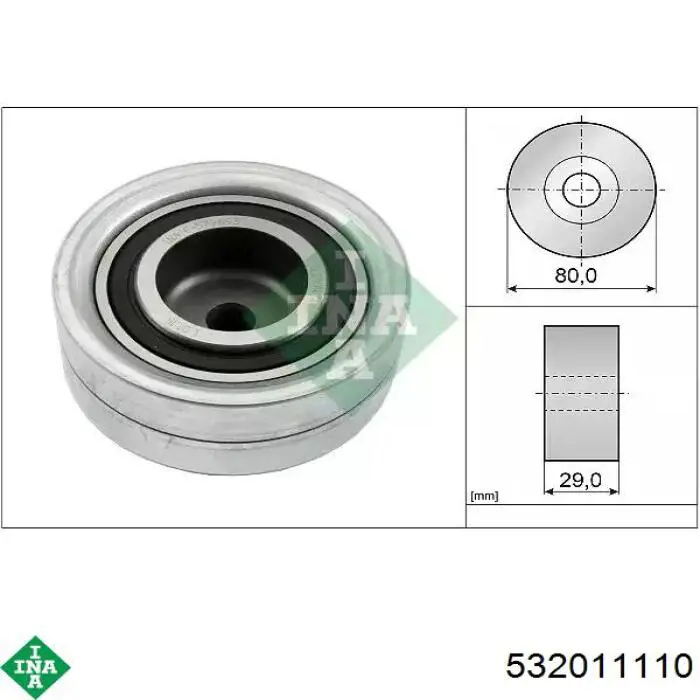 Rolo parasita da correia do mecanismo de distribuição de gás INA 532011110 preço, a partir de 32,81 USD