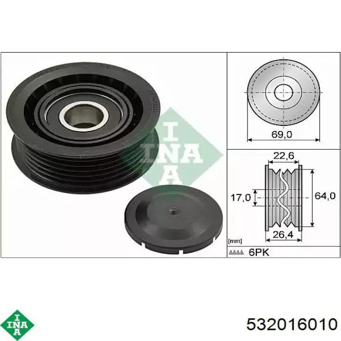 Rolo parasita da correia de transmissão INA 532016010 preço, a partir de 12,10 USD