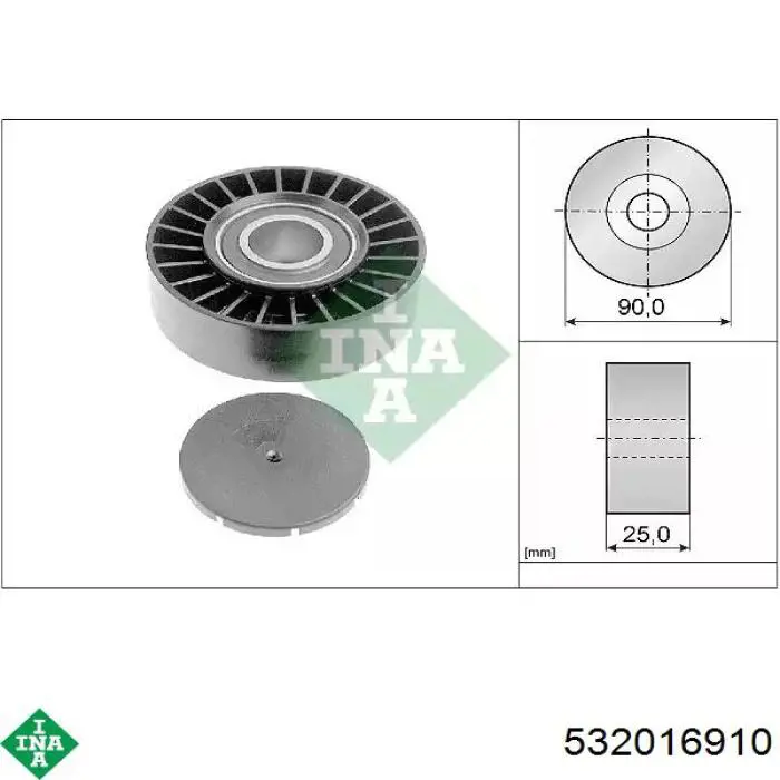 Rolo parasita da correia de transmissão INA 532016910 preço, a partir de 23,11 USD