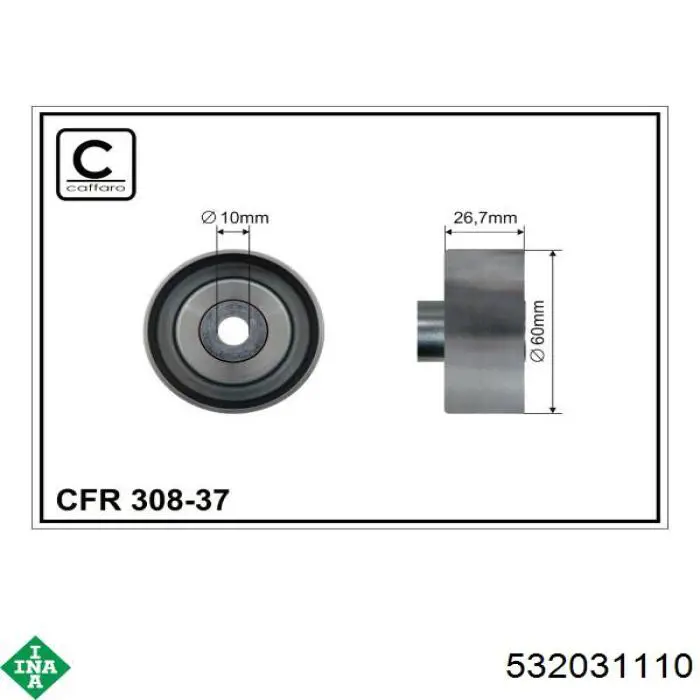 Compre 532031110 INA Rolo parasita da correia de transmissão