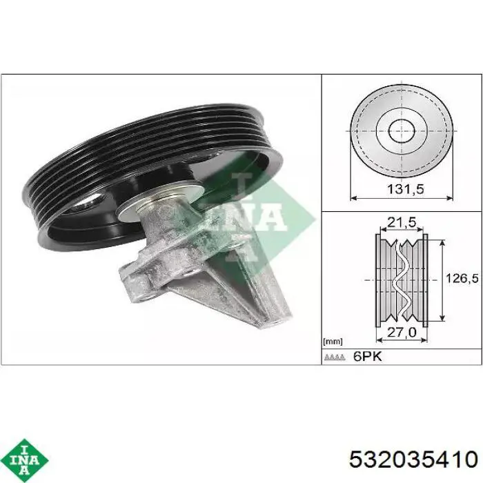 Rolo parasita da correia de transmissão INA 532035410 preço, a partir de 63,02 USD