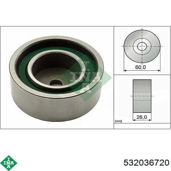 Rolo de reguladora de tensão da correia de transmissão INA 532036720 preço, a partir de 58,34 USD