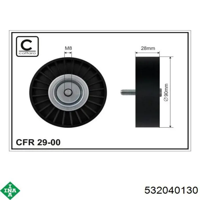 Compre 532040130 INA Rolo parasita da correia de transmissão