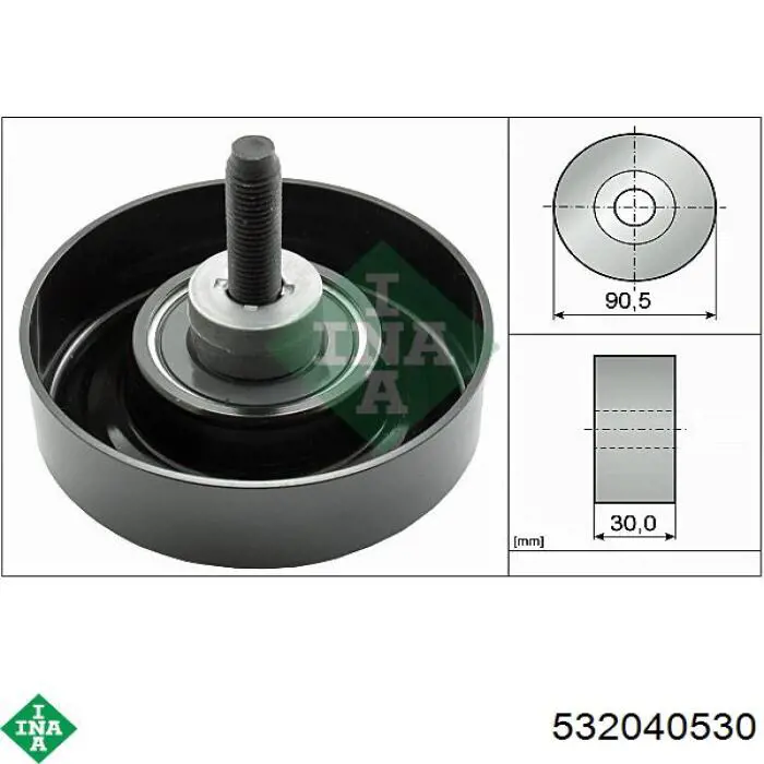 Rolo parasita da correia de transmissão INA 532040530 preço, a partir de 20,21 USD