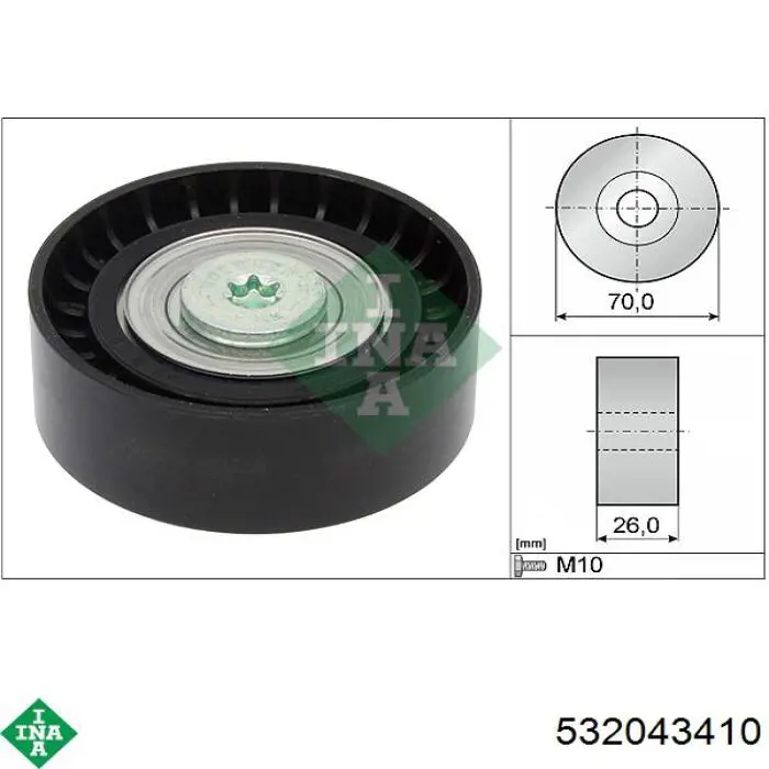 Rolo parasita da correia de transmissão INA 532043410 preço, a partir de 13,63 USD