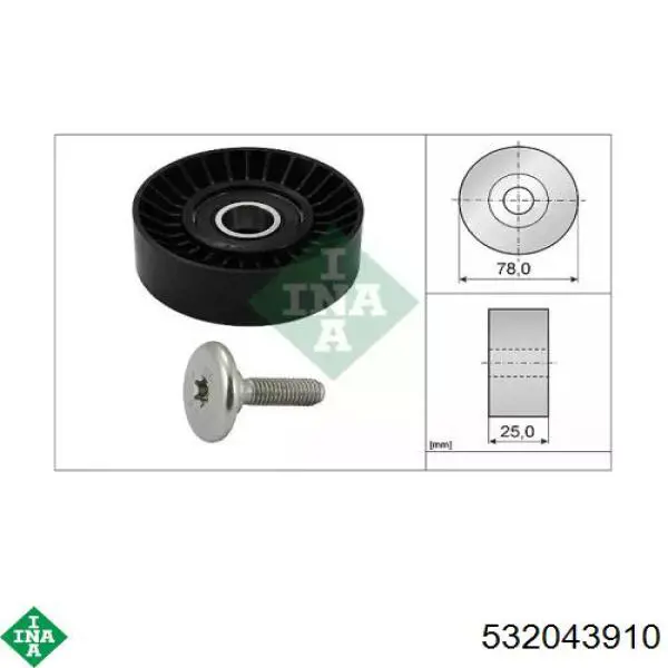 Rolo parasita da correia de transmissão INA 532043910 preço, a partir de 10,54 USD