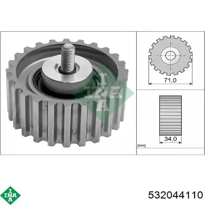 Rolo parasita da correia do mecanismo de distribuição de gás INA 532044110 preço, a partir de 31,13 USD