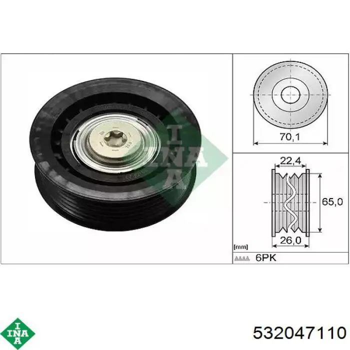 Rolo parasita da correia de transmissão INA 532047110 preço, a partir de 17,59 USD