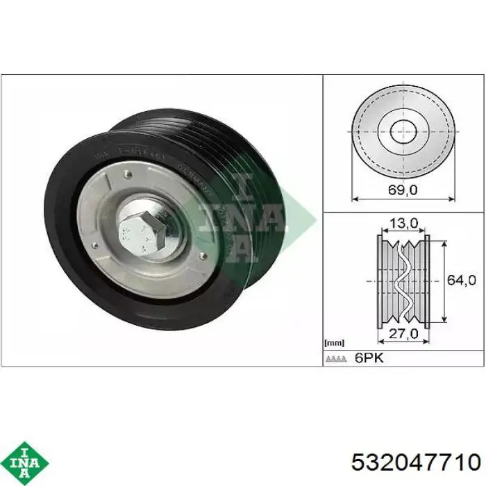 Rolo parasita da correia de transmissão INA 532047710 preço, a partir de 12,66 USD