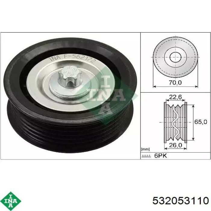 Rolo parasita da correia de transmissão INA 532053110 preço, a partir de 16,95 USD