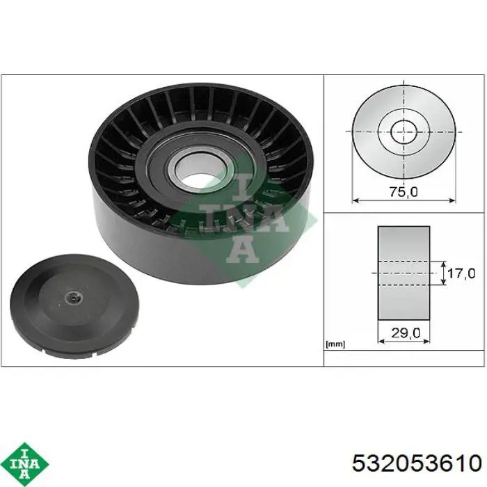 Rolo parasita da correia de transmissão INA 532053610 preço, a partir de 17,03 USD