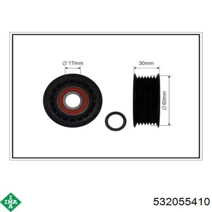 Compre 532055410 INA Rolo parasita da correia de transmissão
