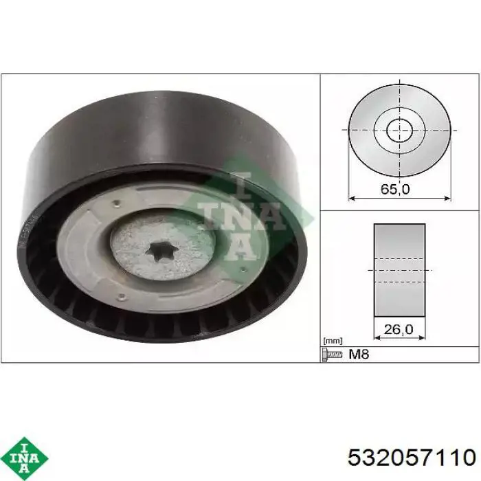 Rolo parasita da correia de transmissão INA 532057110 preço, a partir de 9,93 USD