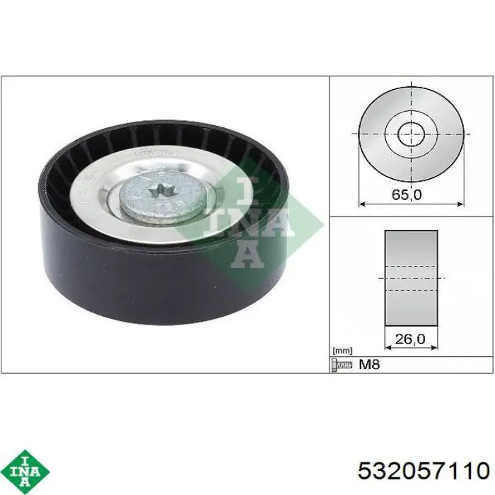 Compre 532057110 INA Rolo parasita da correia de transmissão
