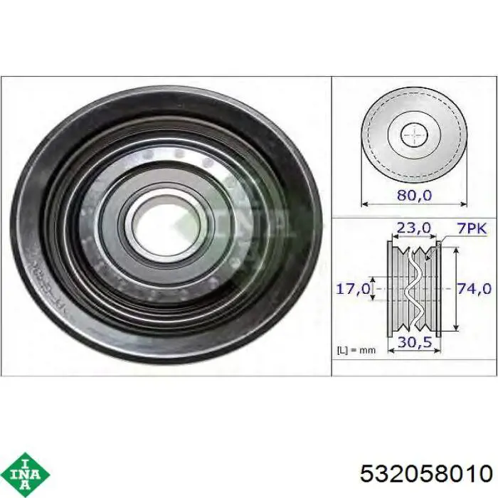 Rolo de reguladora de tensão da correia de transmissão INA 532058010 preço, a partir de 38,78 USD