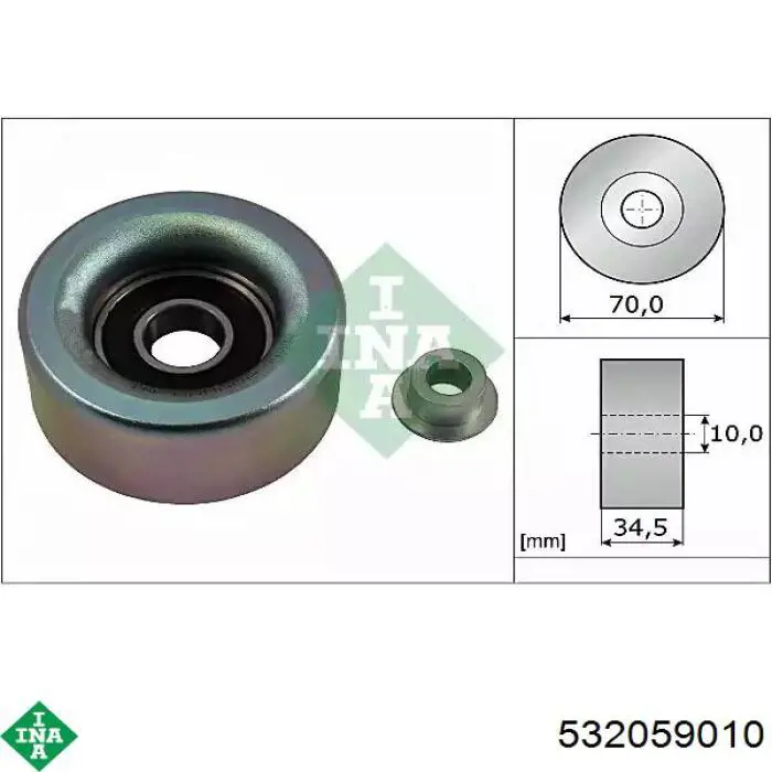 Rolo parasita da correia de transmissão INA 532059010 preço, a partir de 22,53 USD
