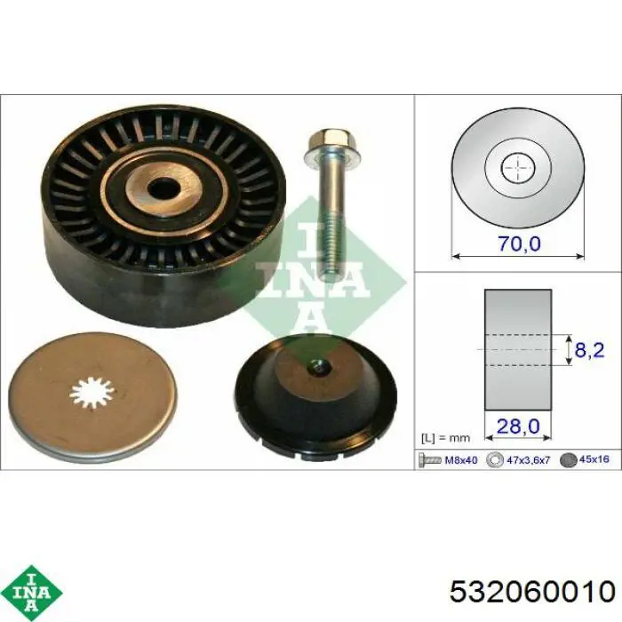 Rolo parasita da correia de transmissão INA 532060010 preço, a partir de 26,72 USD