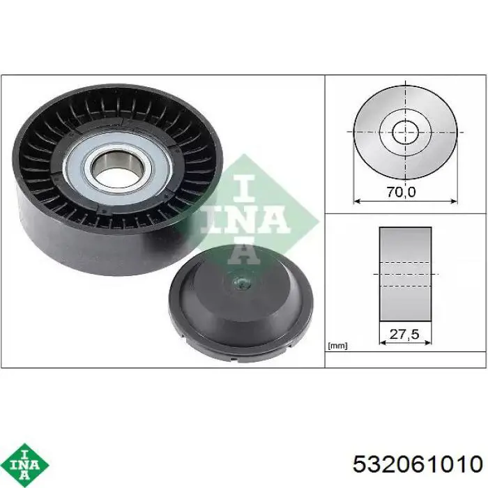 Rolo parasita da correia de transmissão INA 532061010 preço, a partir de 29,36 USD