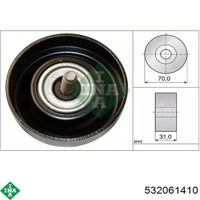 Rolo de reguladora de tensão da correia de transmissão INA 532061410 preço, a partir de 28,84 USD