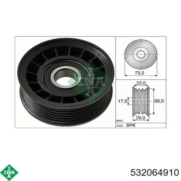 Compre 532064910 INA Rolo parasita da correia de transmissão