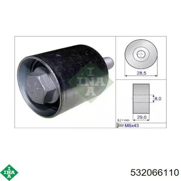Rolo parasita da correia do mecanismo de distribuição de gás INA 532066110 preço, a partir de 34,40 USD