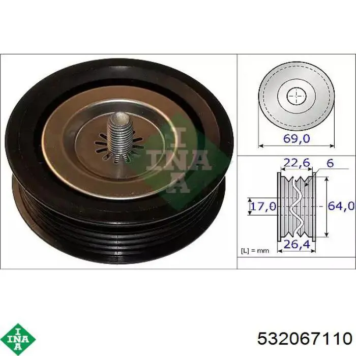 Rolo parasita da correia de transmissão INA 532067110 preço, a partir de 23,31 USD
