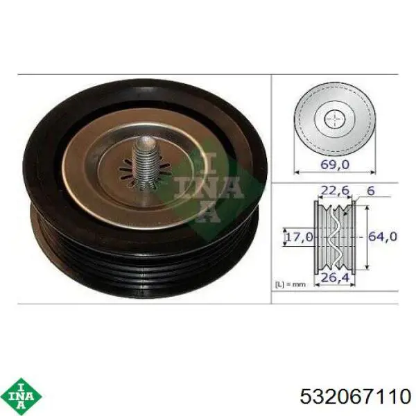 Compre 532067110 INA Rolo parasita da correia de transmissão