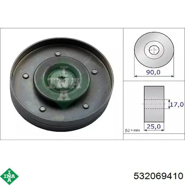 Rolo parasita da correia de transmissão INA 532069410 preço, a partir de 17,82 USD