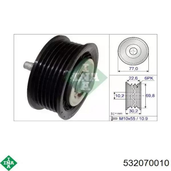 Rolo parasita da correia de transmissão INA 532070010 preço, a partir de 30,72 USD